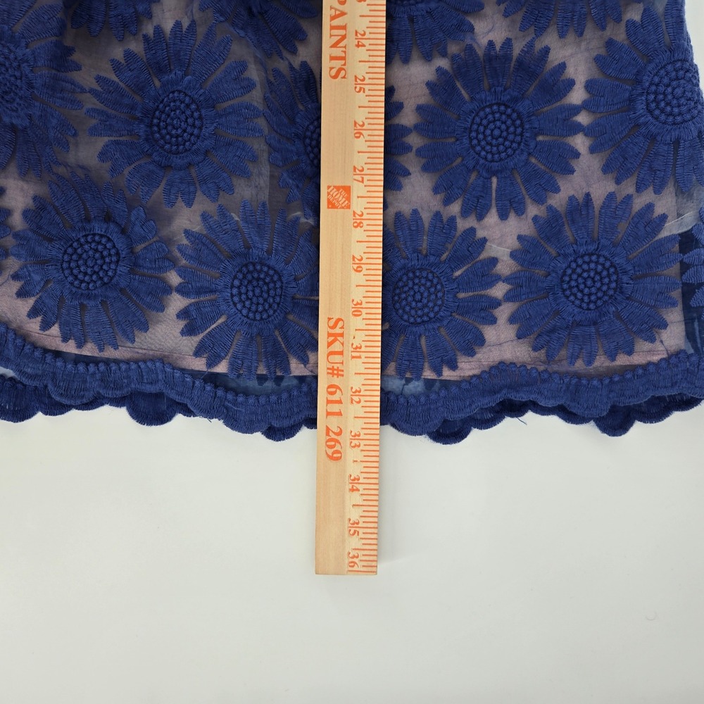 Ellison Dress M Blue Floral Lace Fit & Flare Anthropologie Style Kentucky Durby - Picture 6 of 10